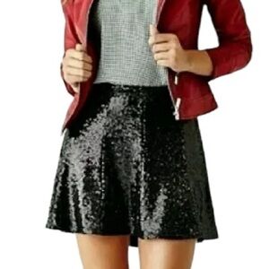 GUESS NWT Sequin Black Skater Mini